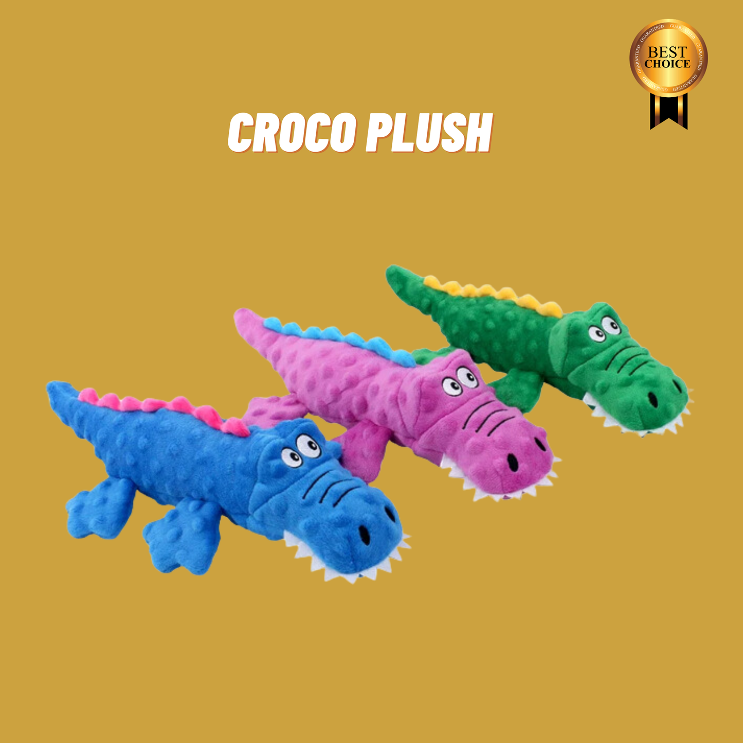 Croco Plush: Crinkly-Legged, Squeaky Crocodile Toy for Dogs