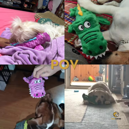 Croco Plush: Crinkly-Legged, Squeaky Crocodile Toy for Dogs