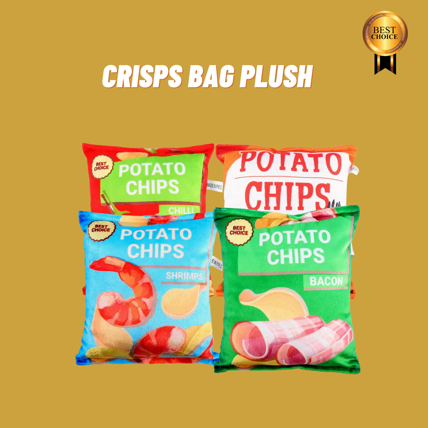 Crisp Bag Plush: Squeaky Potato Chips Bag Dog Toy For Dogs