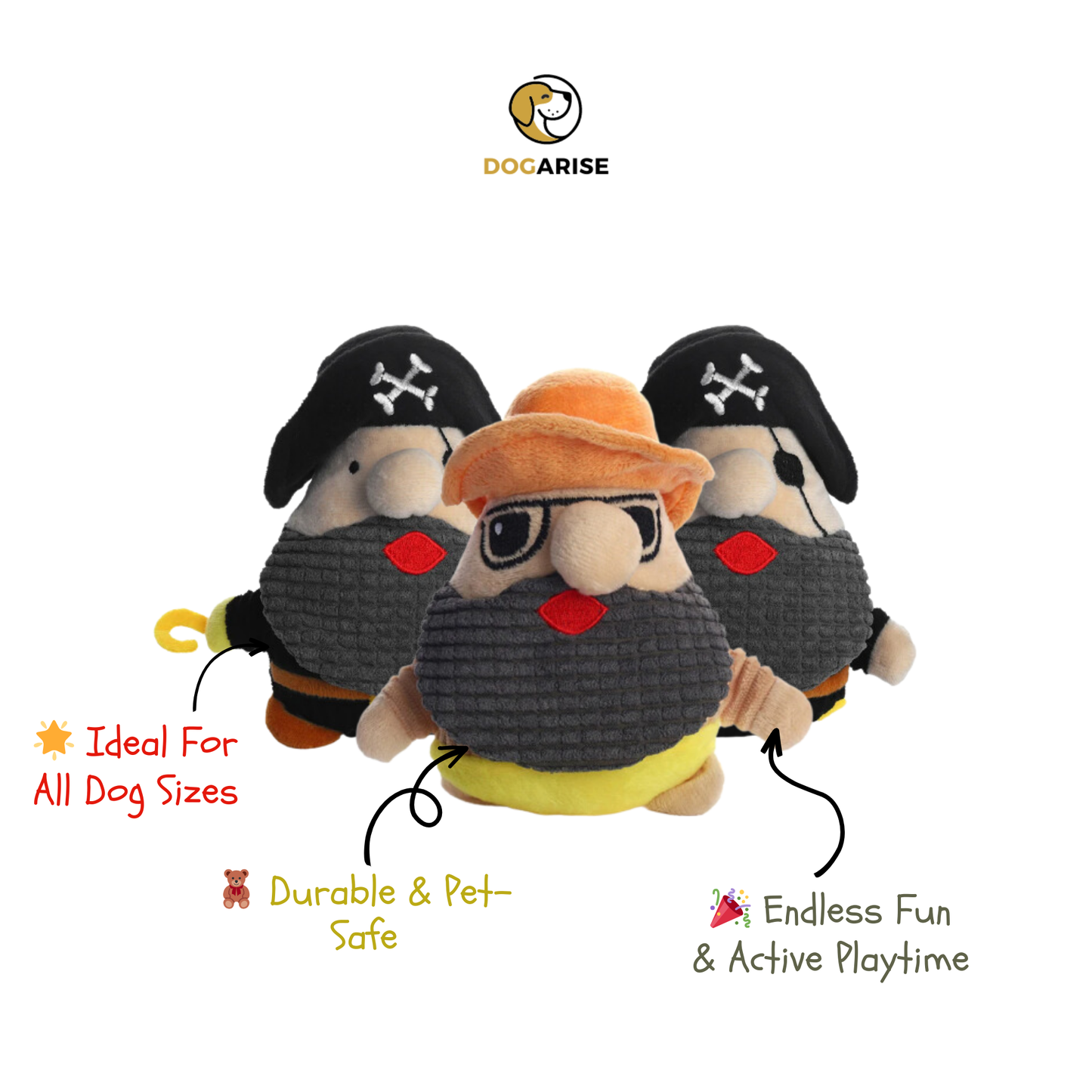 Pirate Plush: Squeaky Pirate Toy for Dogs