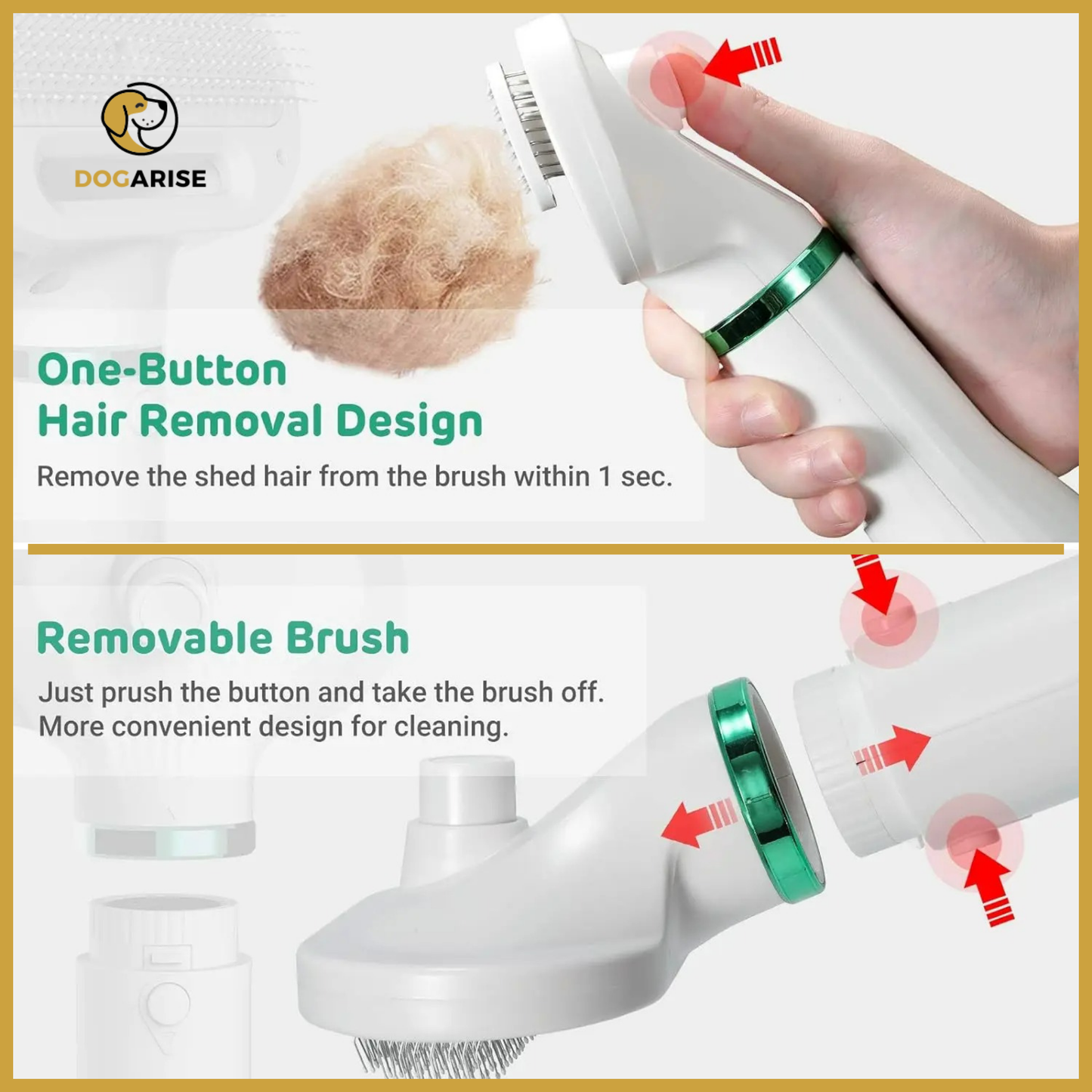 GroomBliss 3-in-1 Deluxe - The Ultimate To-Go Grooming Tool For Your Dog