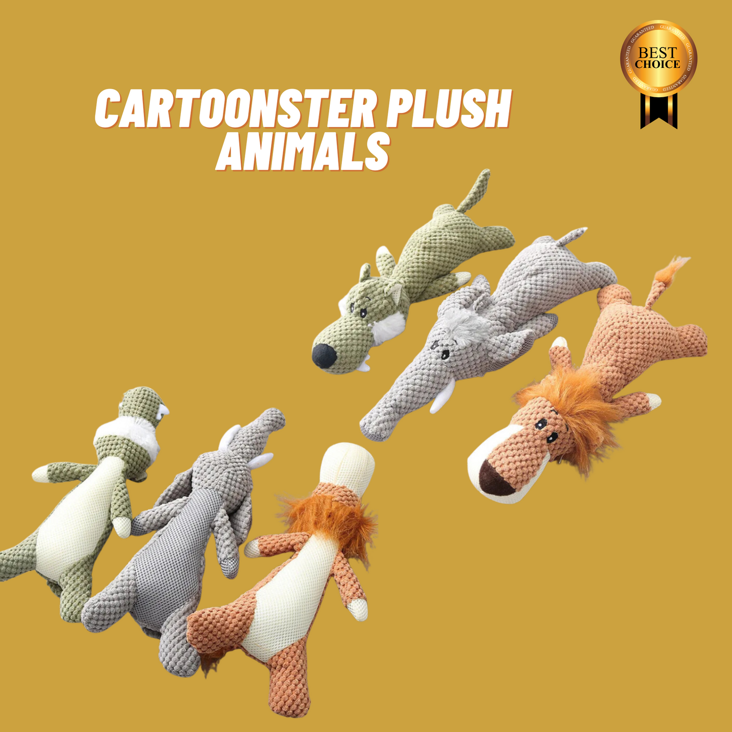 Cartoonster Plush Animal: The Cartoon Inspired Plush Dog Toy [Built-in Squeaker]