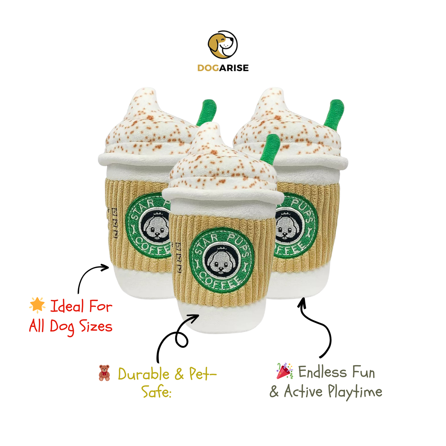 Puppuccino Plush: The Ultimate Latte-Inspired Squeaky Plush Toy for Dogs