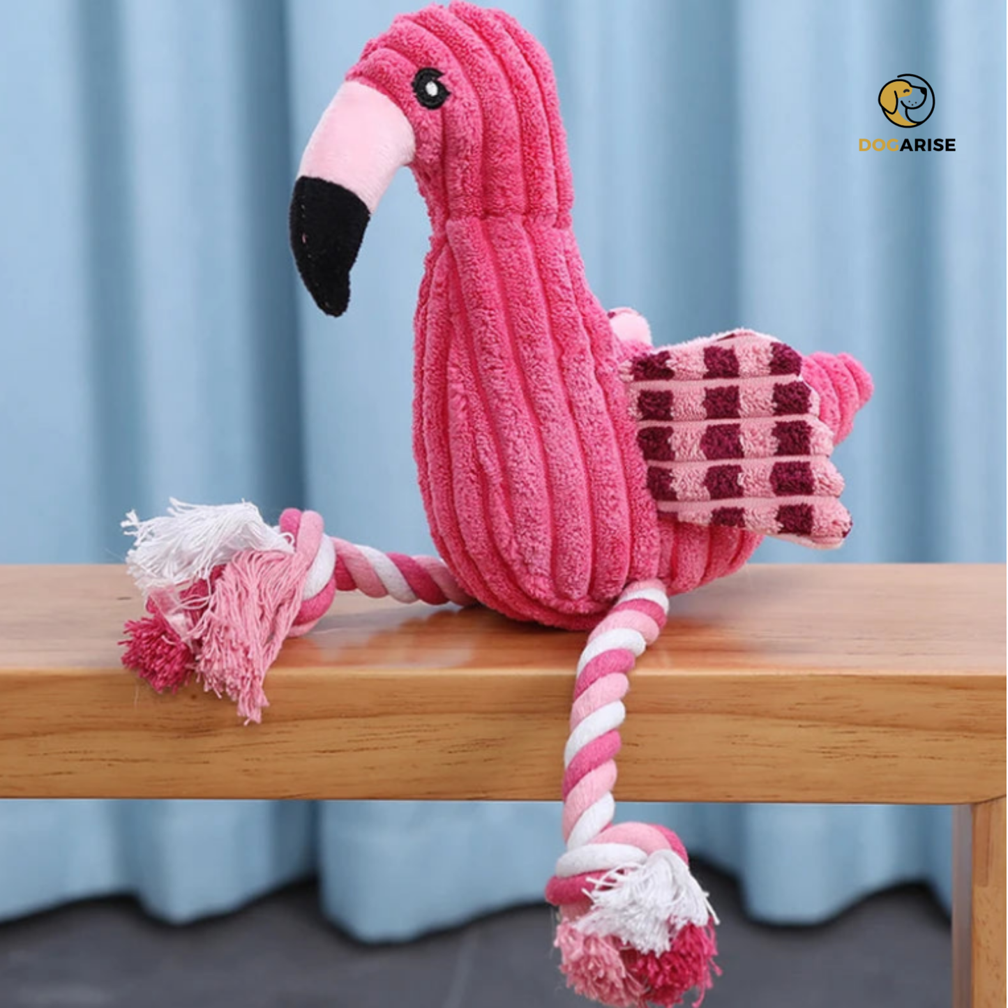 Flamingo Plush with Built-In Squeaker