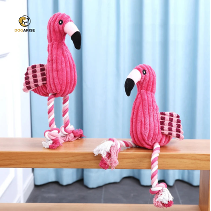 Flamingo Plush with Built-In Squeaker