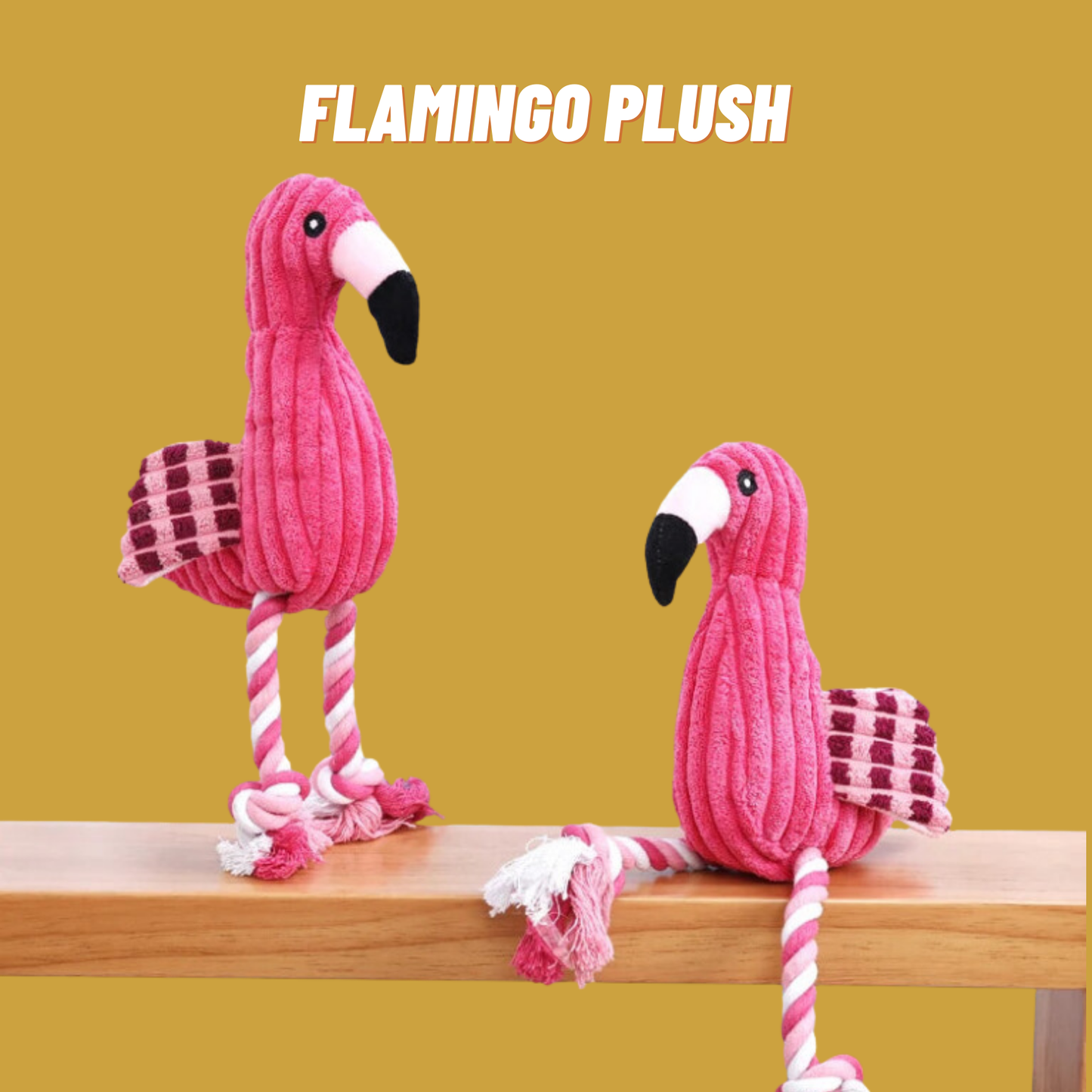 Flamingo Plush with Built-In Squeaker