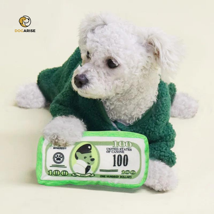 100 Bill Plush by DOGARISE: The 100 Dollar Bill inspired Plush Toy For Your Dog