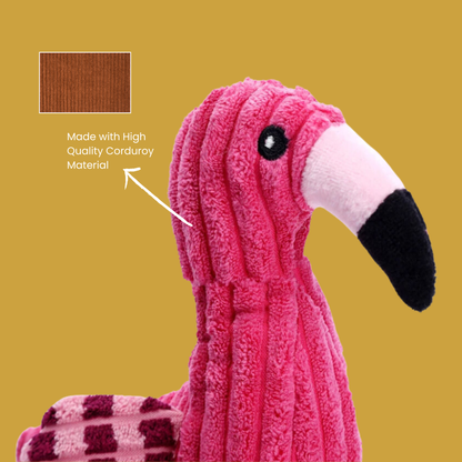 Flamingo Plush with Built-In Squeaker