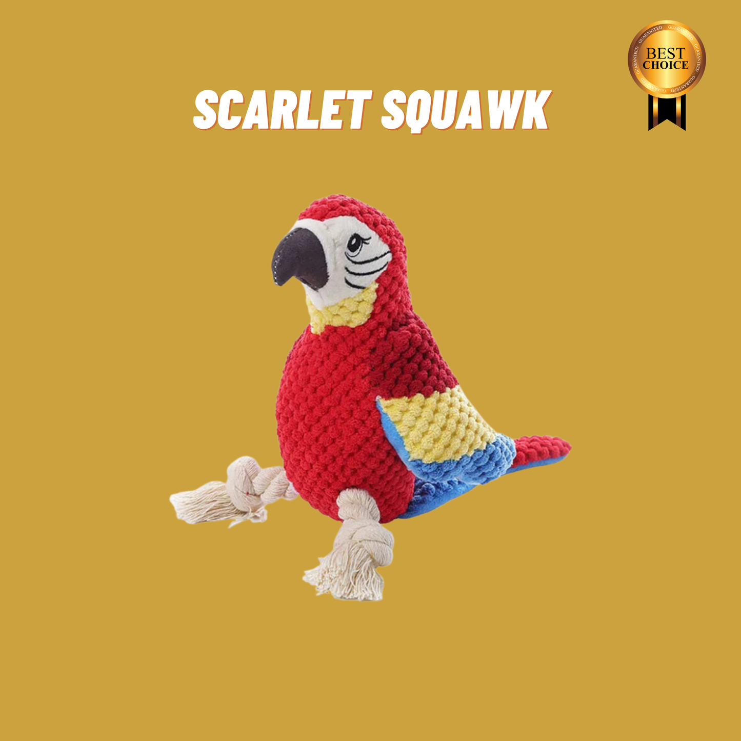 The Scarlet Squawk: The Red Parrot Inspired Squeaky Toy For Dogs