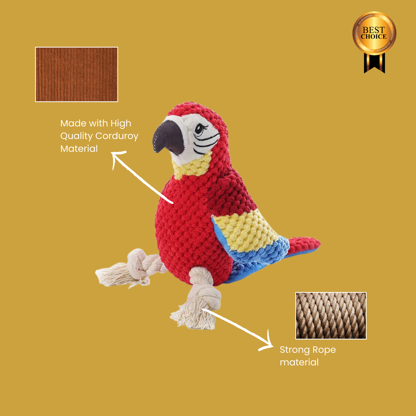 The Scarlet Squawk: The Red Parrot Inspired Squeaky Toy For Dogs