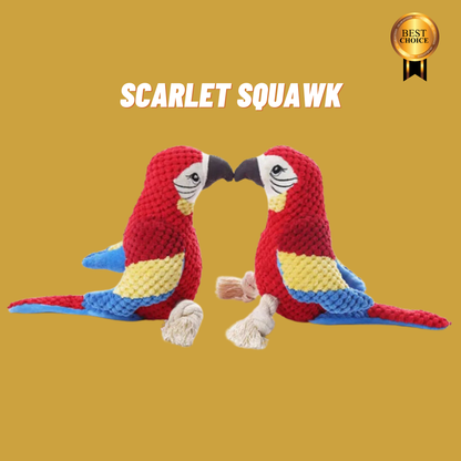 The Scarlet Squawk: The Red Parrot Inspired Squeaky Toy For Dogs