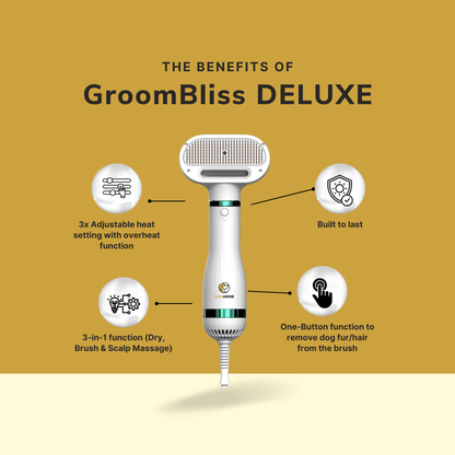 GroomBliss 3-in-1 Deluxe - The Ultimate To-Go Grooming Tool For Your Dog