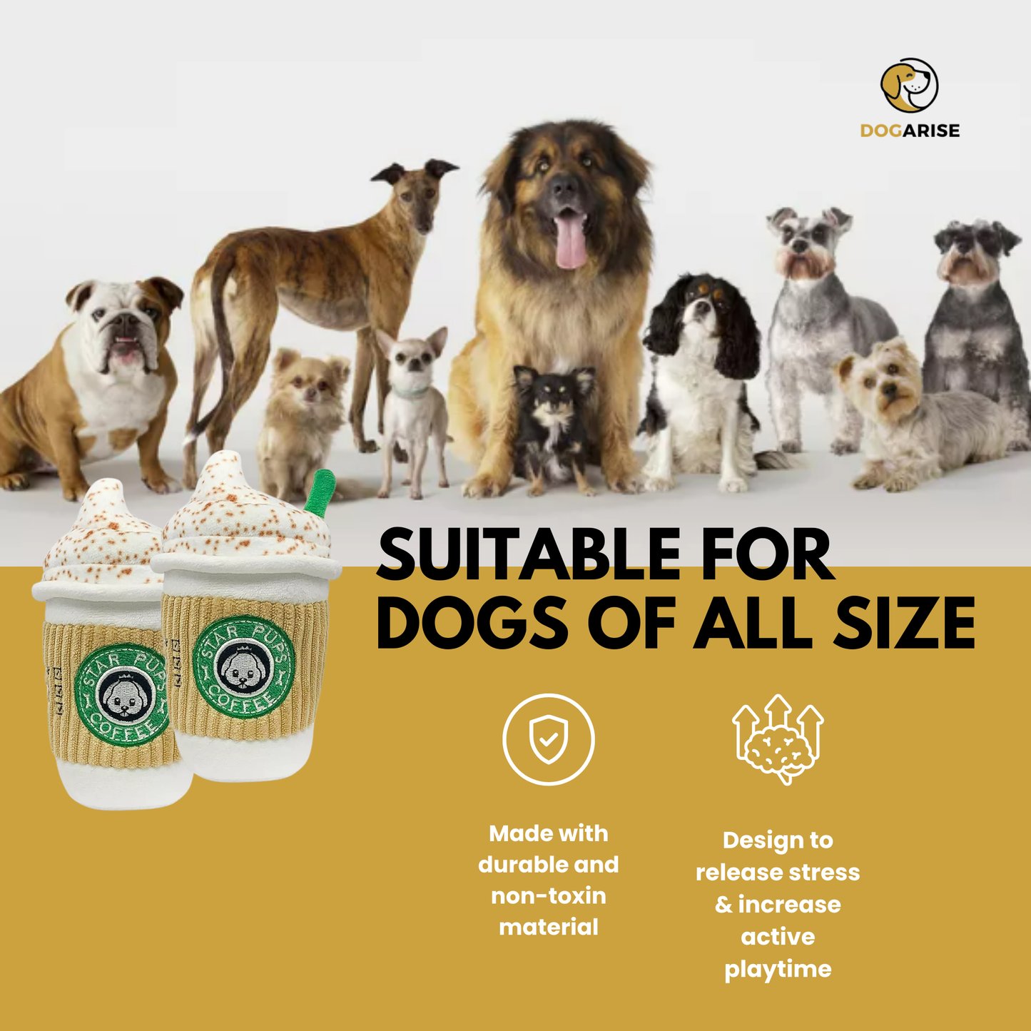 Puppuccino Plush: The Ultimate Latte-Inspired Squeaky Plush Toy for Dogs