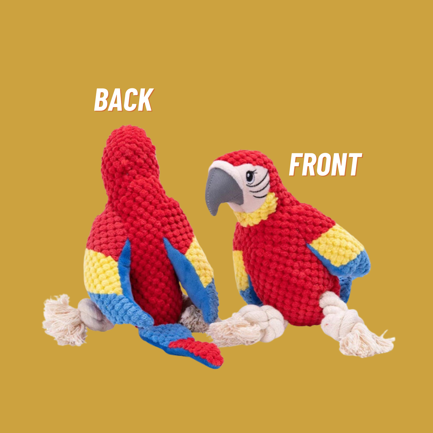 The Scarlet Squawk: The Red Parrot Inspired Squeaky Toy For Dogs