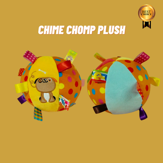 Chime Chomp Plush: Squeaky Ball with Bell Inside