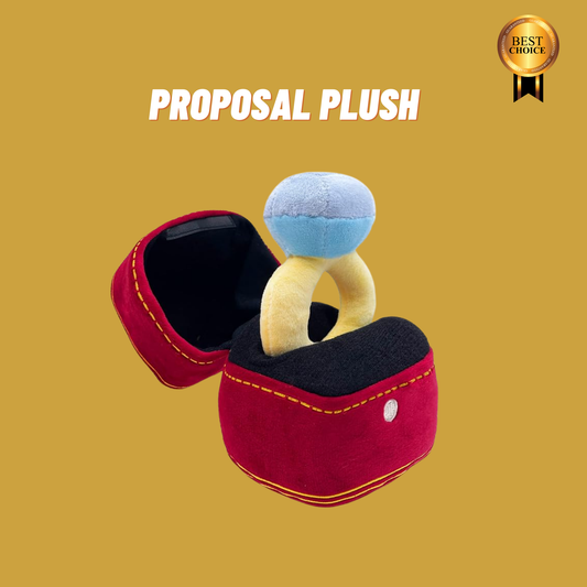 Pupposal Plush: Squeaky Diamond Ring Box Toy