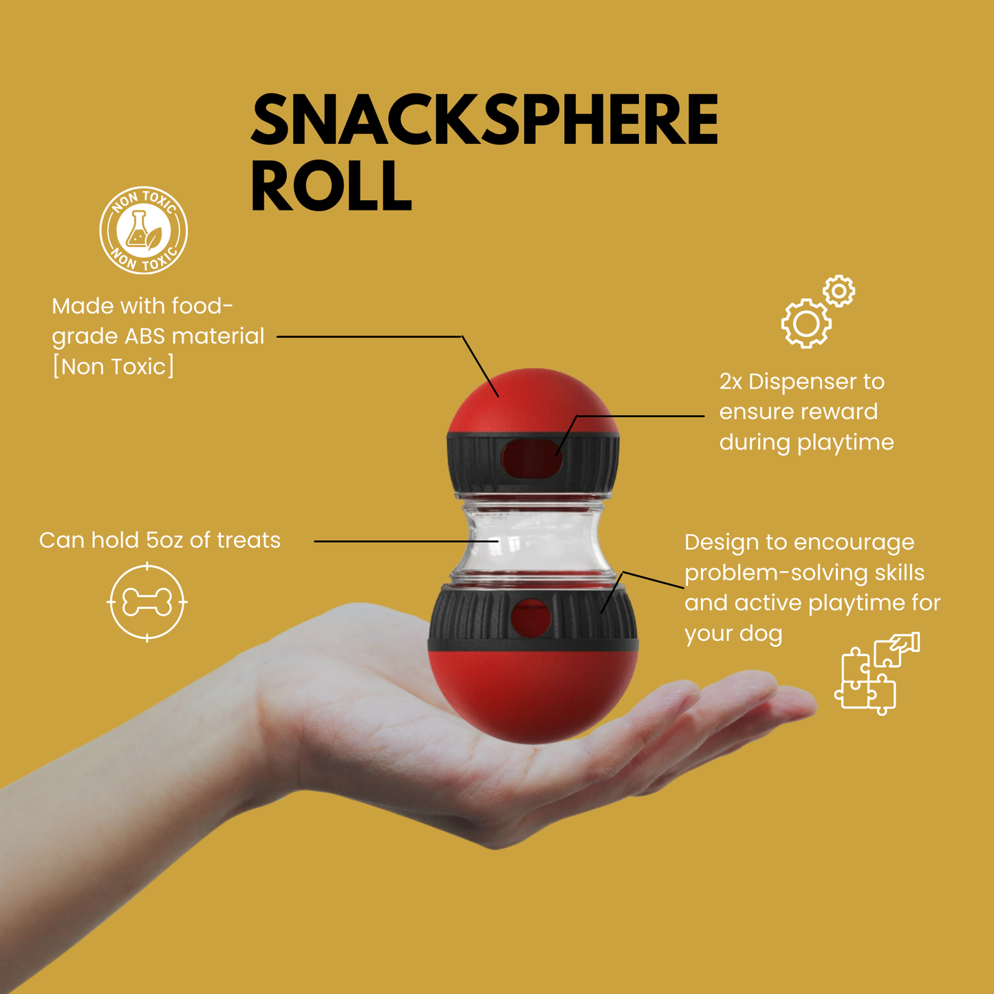 SnackSphere Roll - The Ultimate Dog Toy Feeder To Boost Their Mind & Activity Level