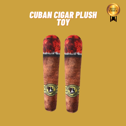 Cuban Cigar Plush Toy: Cigar Look-a-Like, Squeaky, Fun Dog Chew Toy