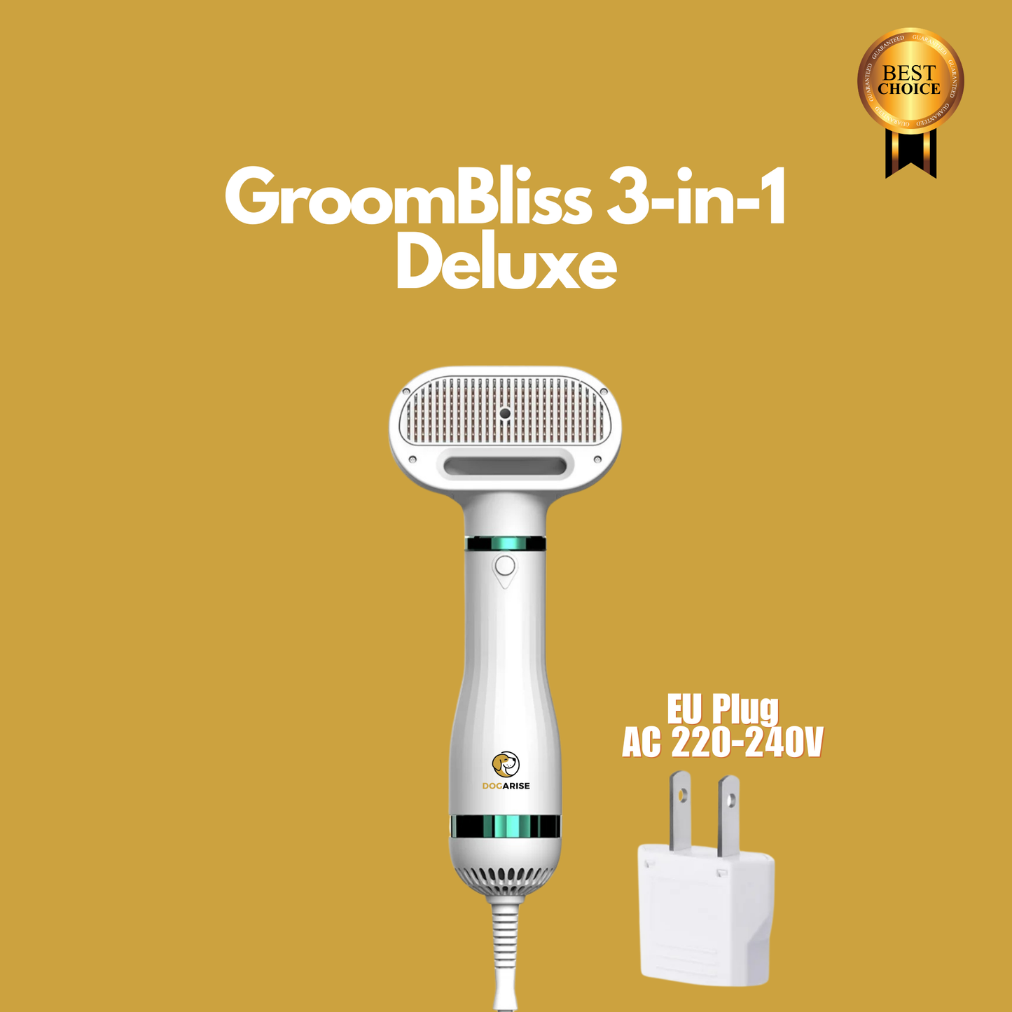 GroomBliss 3-in-1 Deluxe - The Ultimate To-Go Grooming Tool For Your Dog