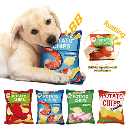 Crisp Bag Plush: Squeaky Potato Chips Bag Dog Toy For Dogs