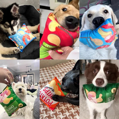 Crisp Bag Plush: Squeaky Potato Chips Bag Dog Toy For Dogs