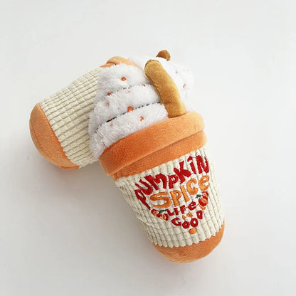 Pumpkin Spice Plush: Squeaky Frappuccino Toy for Dogs