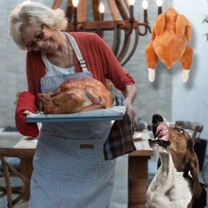 Thanksgiving Full Turkey Plush: Fun, Festive, Squeaky Dog Toy