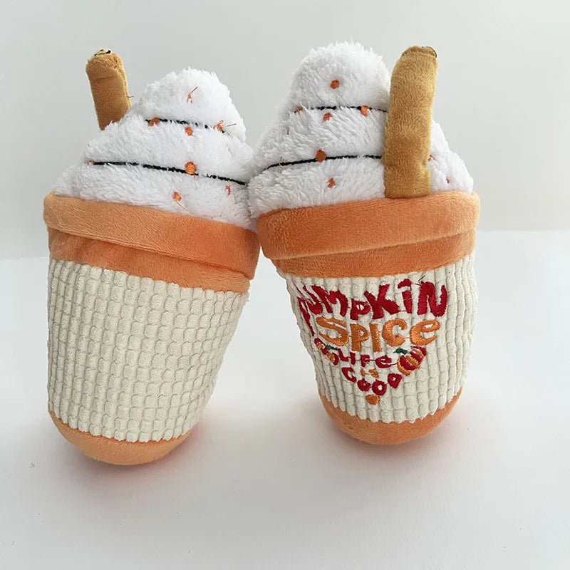 Pumpkin Spice Plush: Squeaky Frappuccino Toy for Dogs