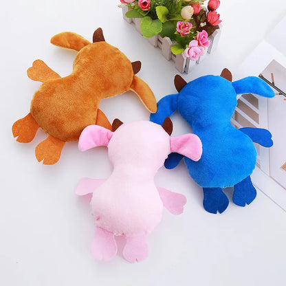 Cow Tumble Plush: Squeaky Plush Cow Toy for Dogs