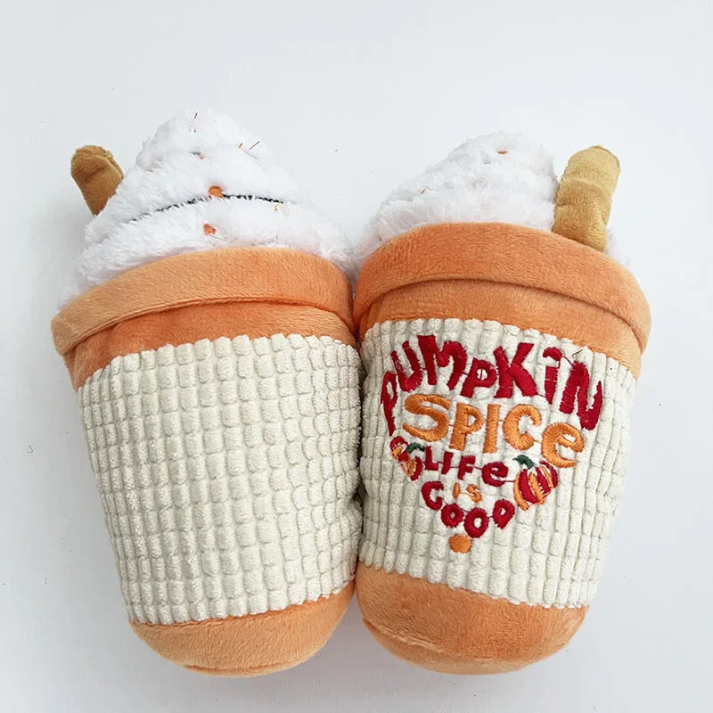 Pumpkin Spice Plush: Squeaky Frappuccino Toy for Dogs