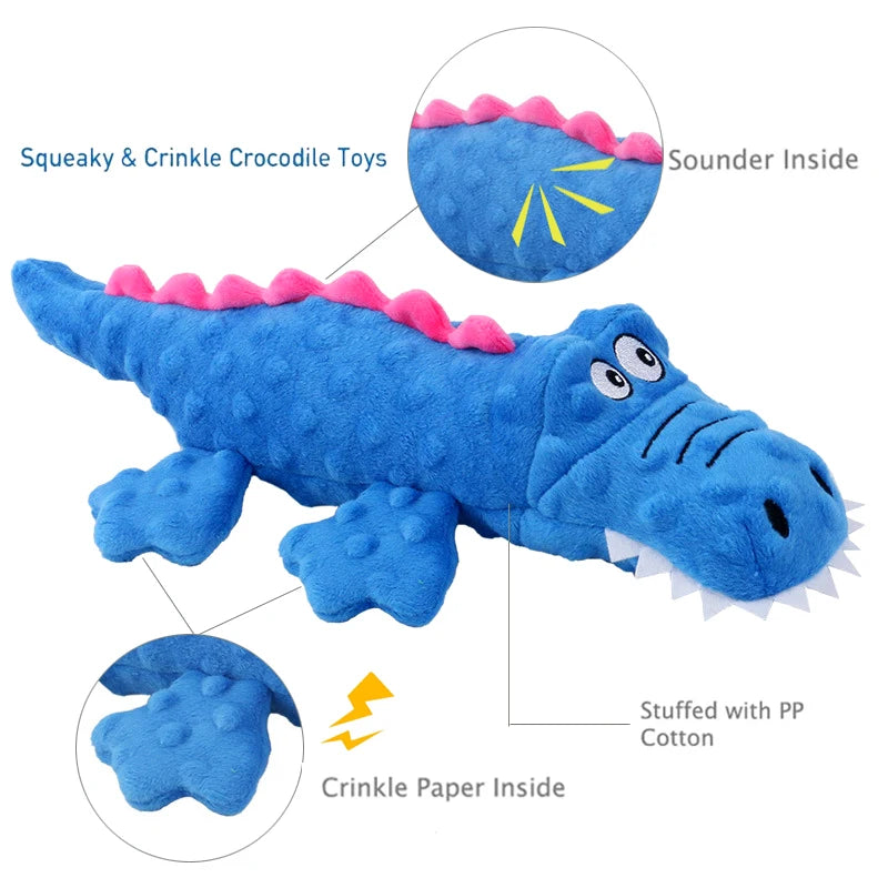 Croco Plush: Crinkly-Legged, Squeaky Crocodile Toy for Dogs