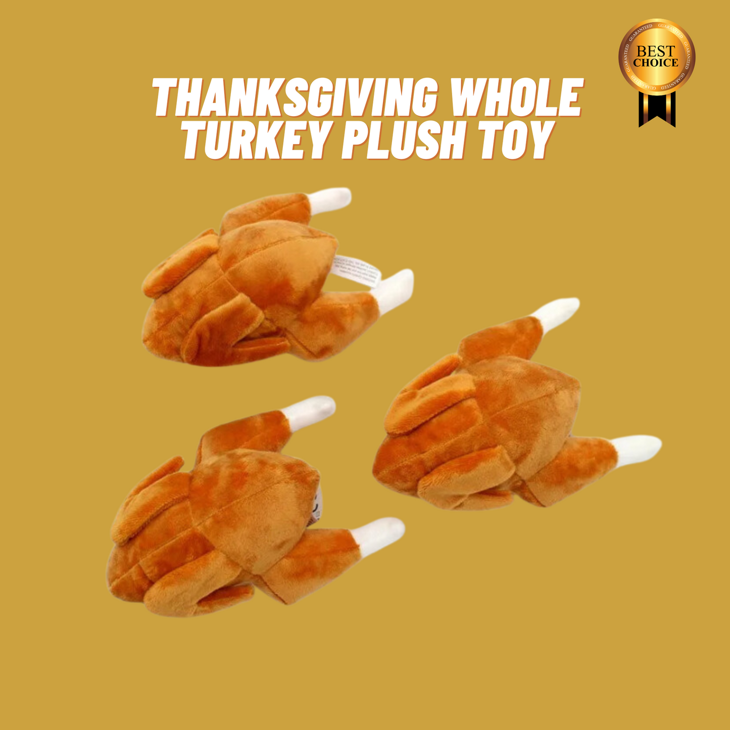 Thanksgiving Full Turkey Plush: Fun, Festive, Squeaky Dog Toy