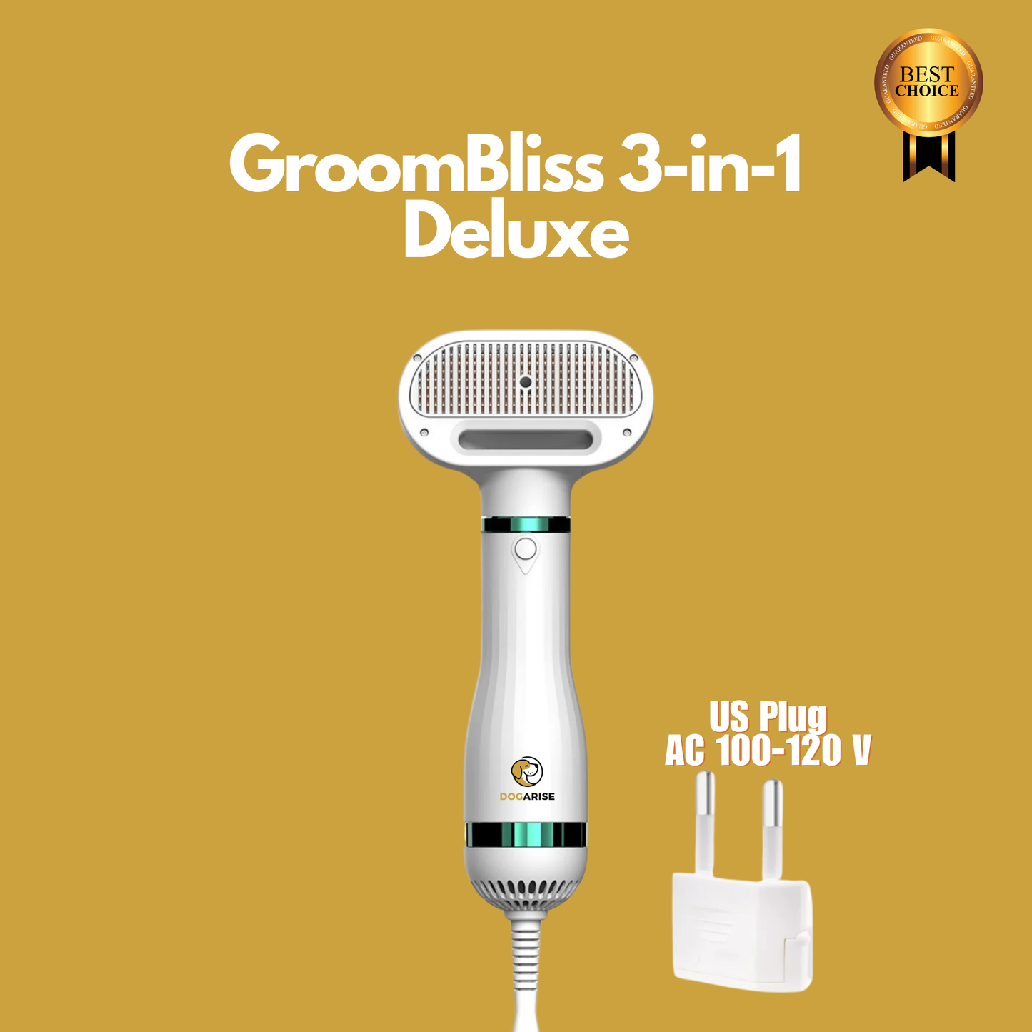 GroomBliss 3-in-1 Deluxe - The Ultimate To-Go Grooming Tool For Your Dog